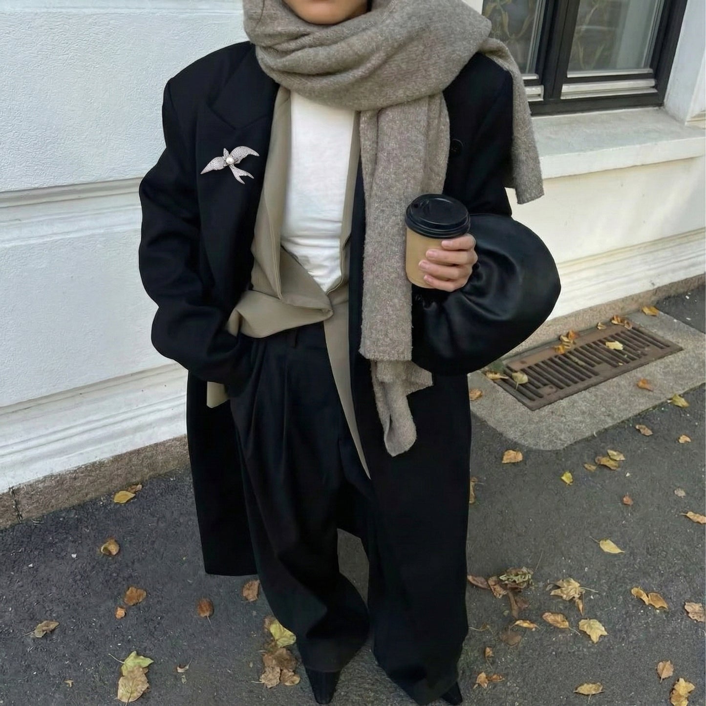 Vintage Style Sky Dancer Pearl & Zirconia Swallow Brooch