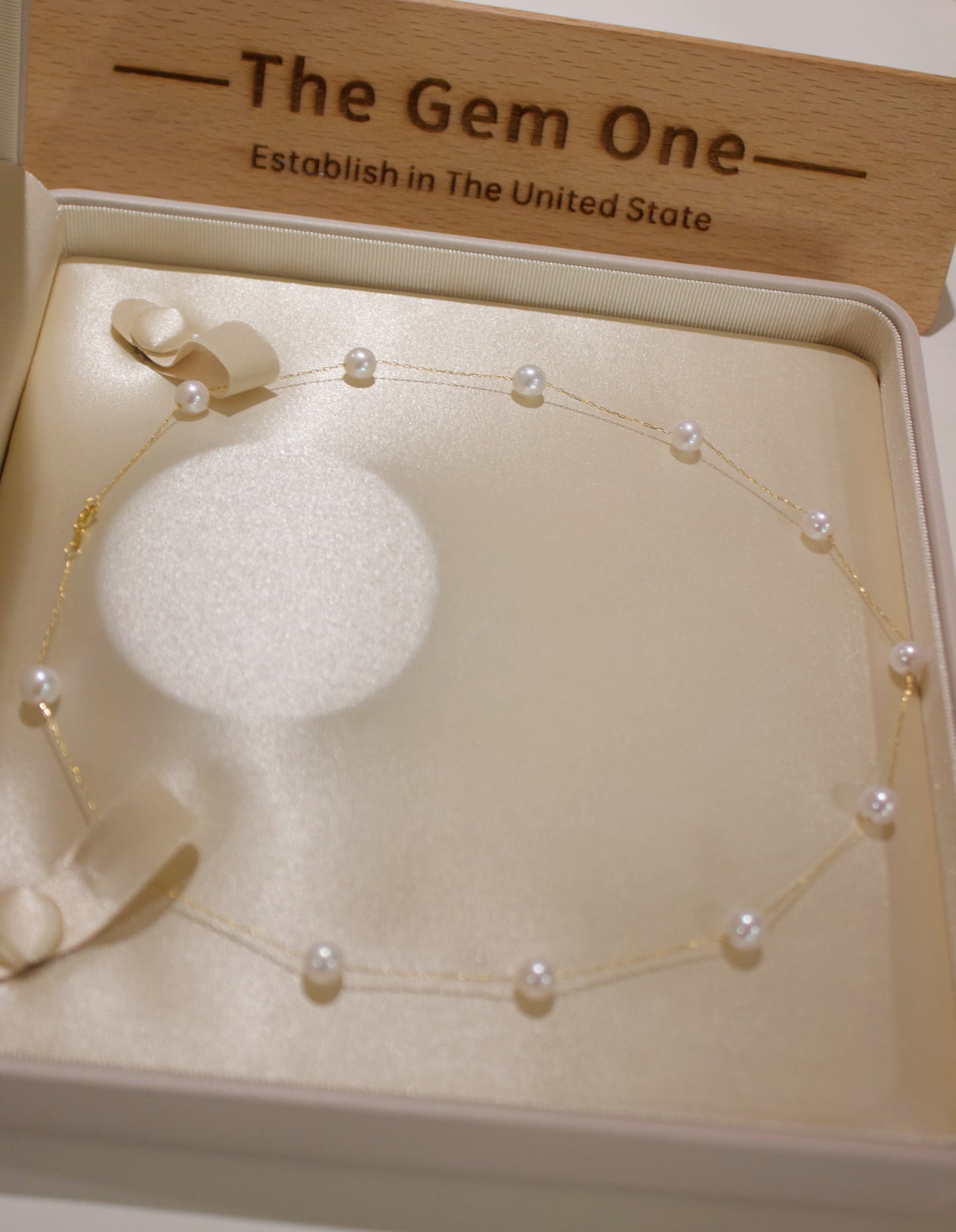 18K Gold "Celestial" Pearl Necklace (7-8mm Flawless