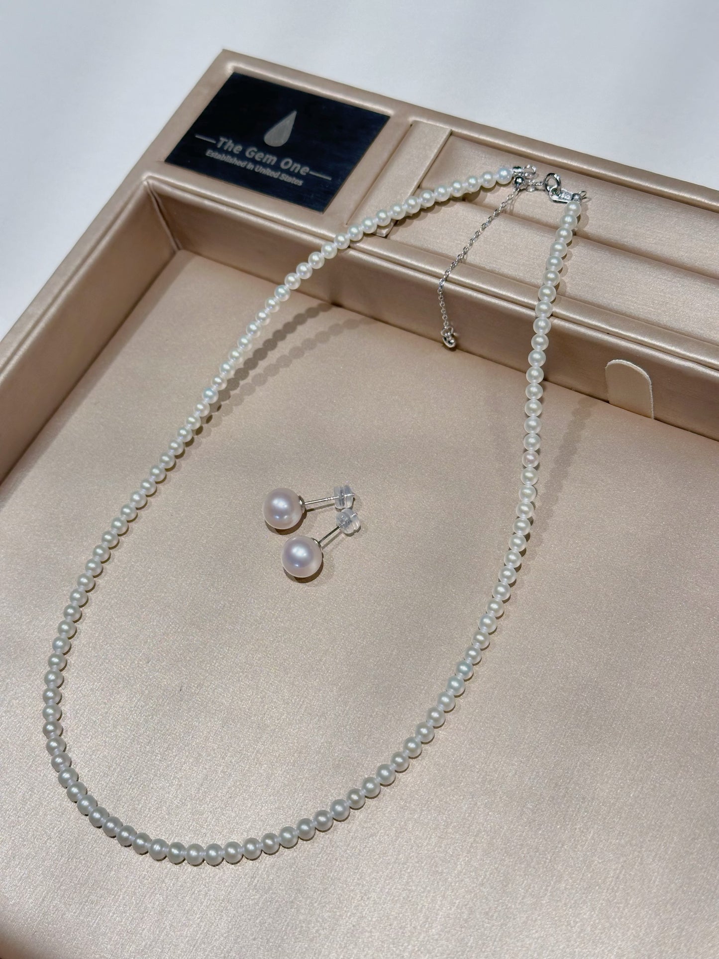 Baby pearl 2pc set Cultured Freshwater Pearl in Sterling Silver 3.5-4.5mm+9-10mm