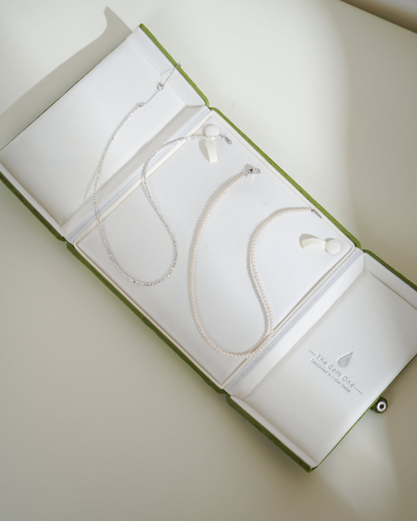 Delicate Duo Layered Freshwater Pearl and Sterling Silver Necklace Set