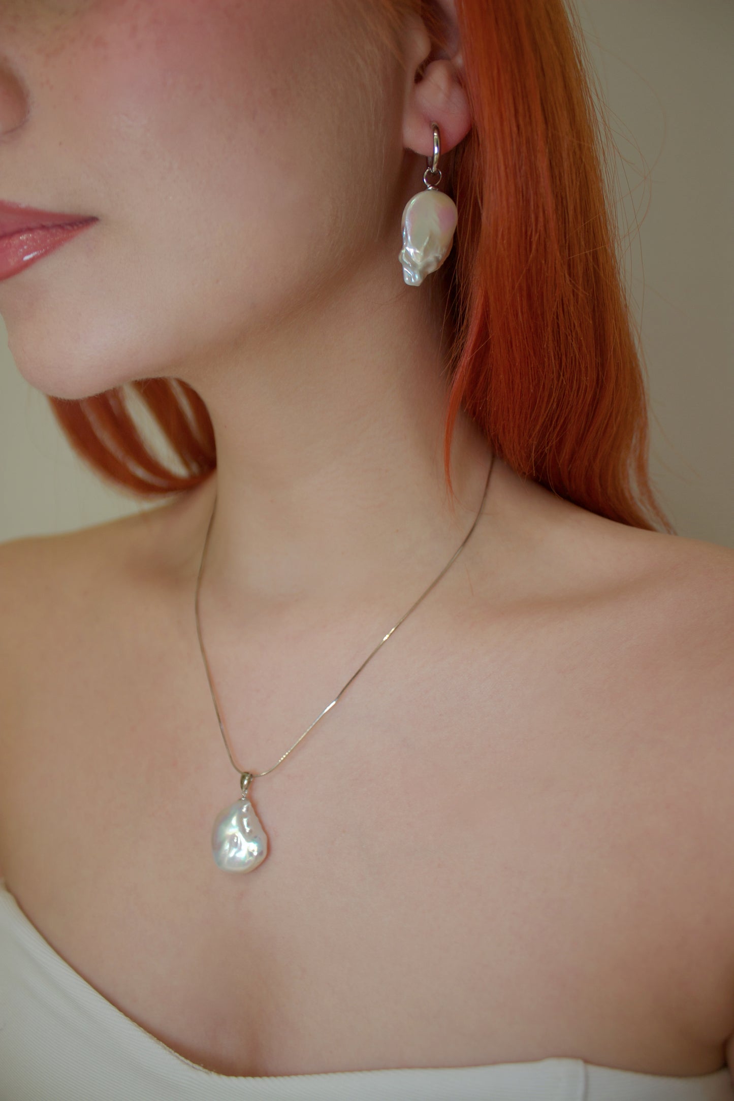 Modern Baroque Pearl Drop Earrings