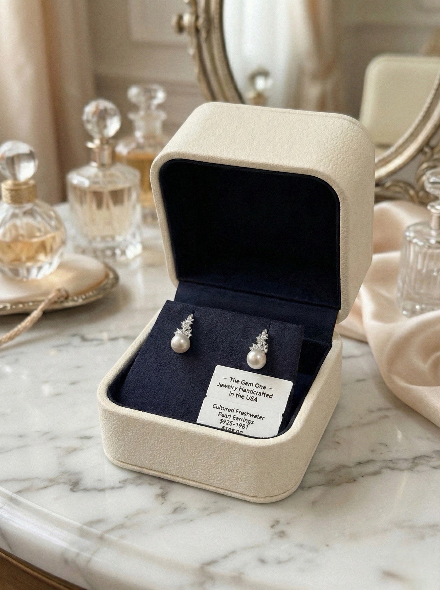 Ice Queen Sterling Silver Pearl Earrings