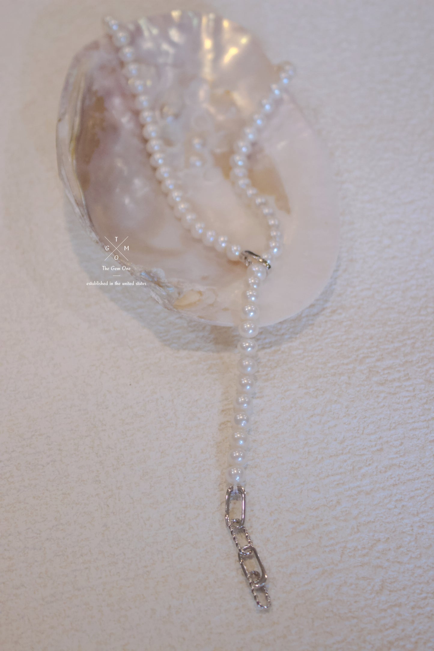 Contemporary Freshwater Pearl Necklace with Silver Chain Accent