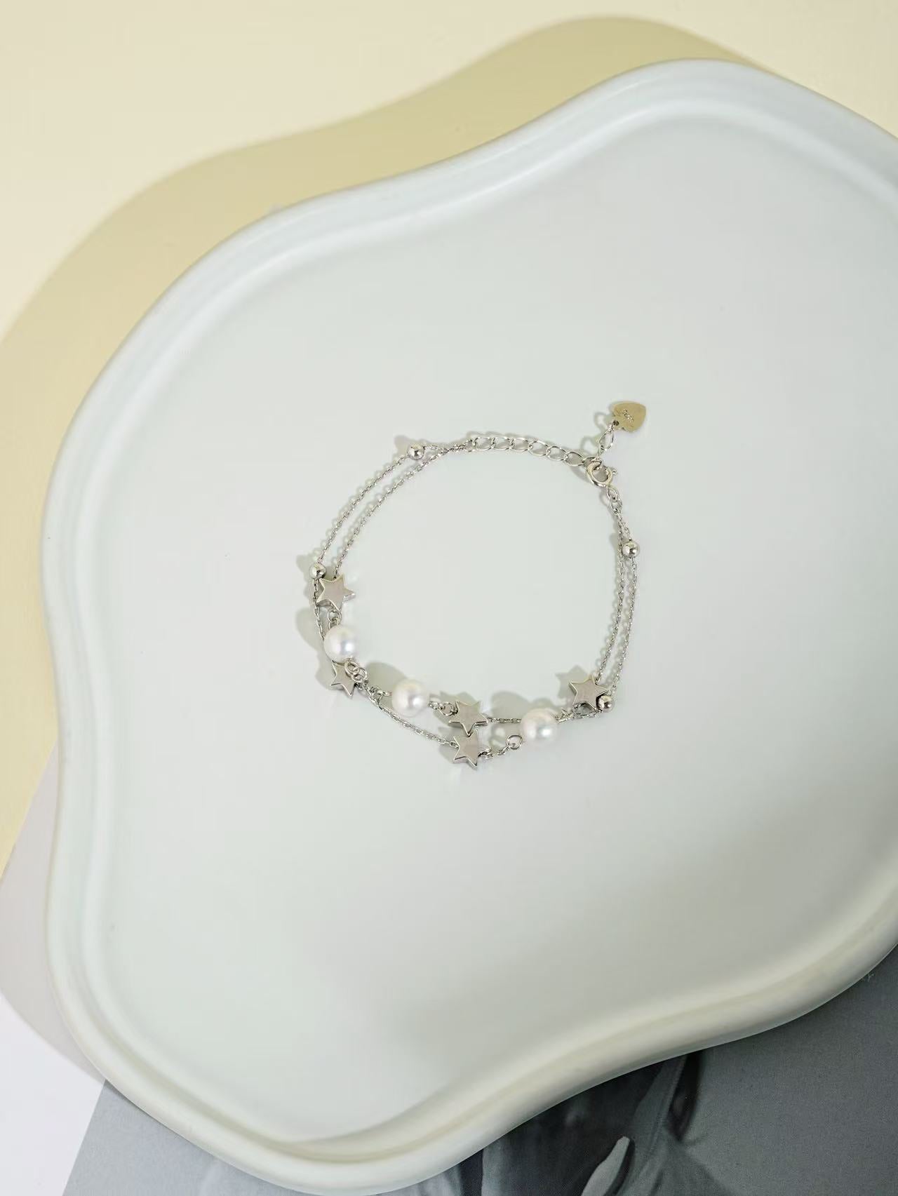 2025AW Shooting Star Collection: Cultured Freshwater Pearl Bracelet 6-6.5mm in Sterling Sliver