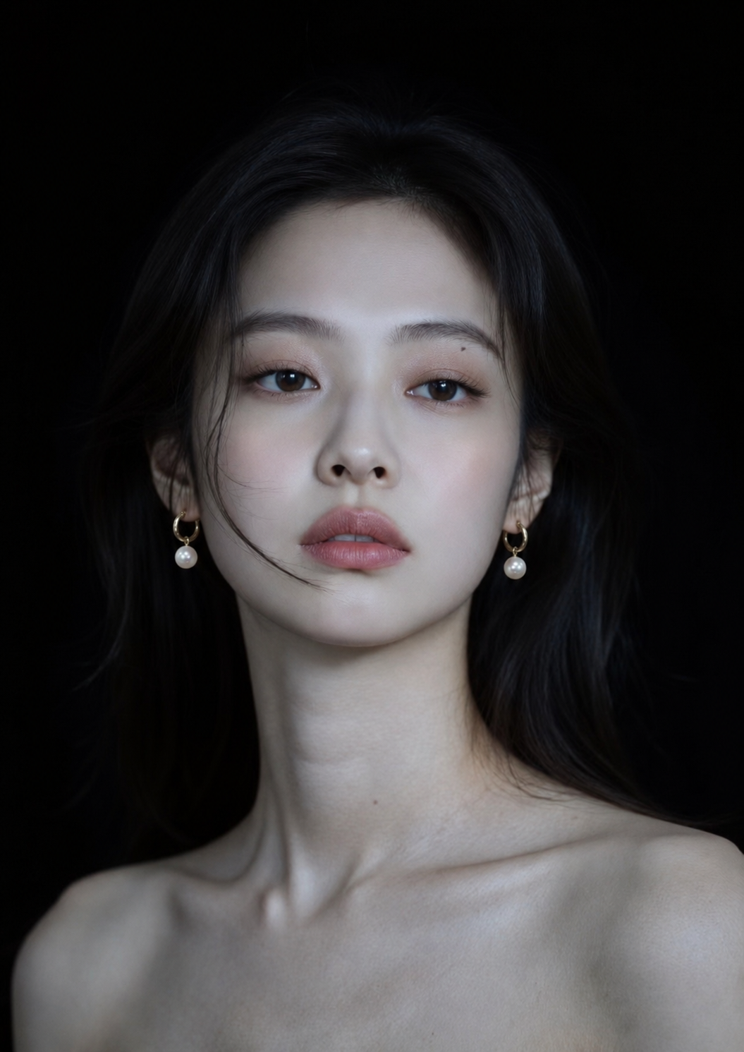 Lustrous hoop Earrings Cultured Freshwater in S925 silver 9-10mm
