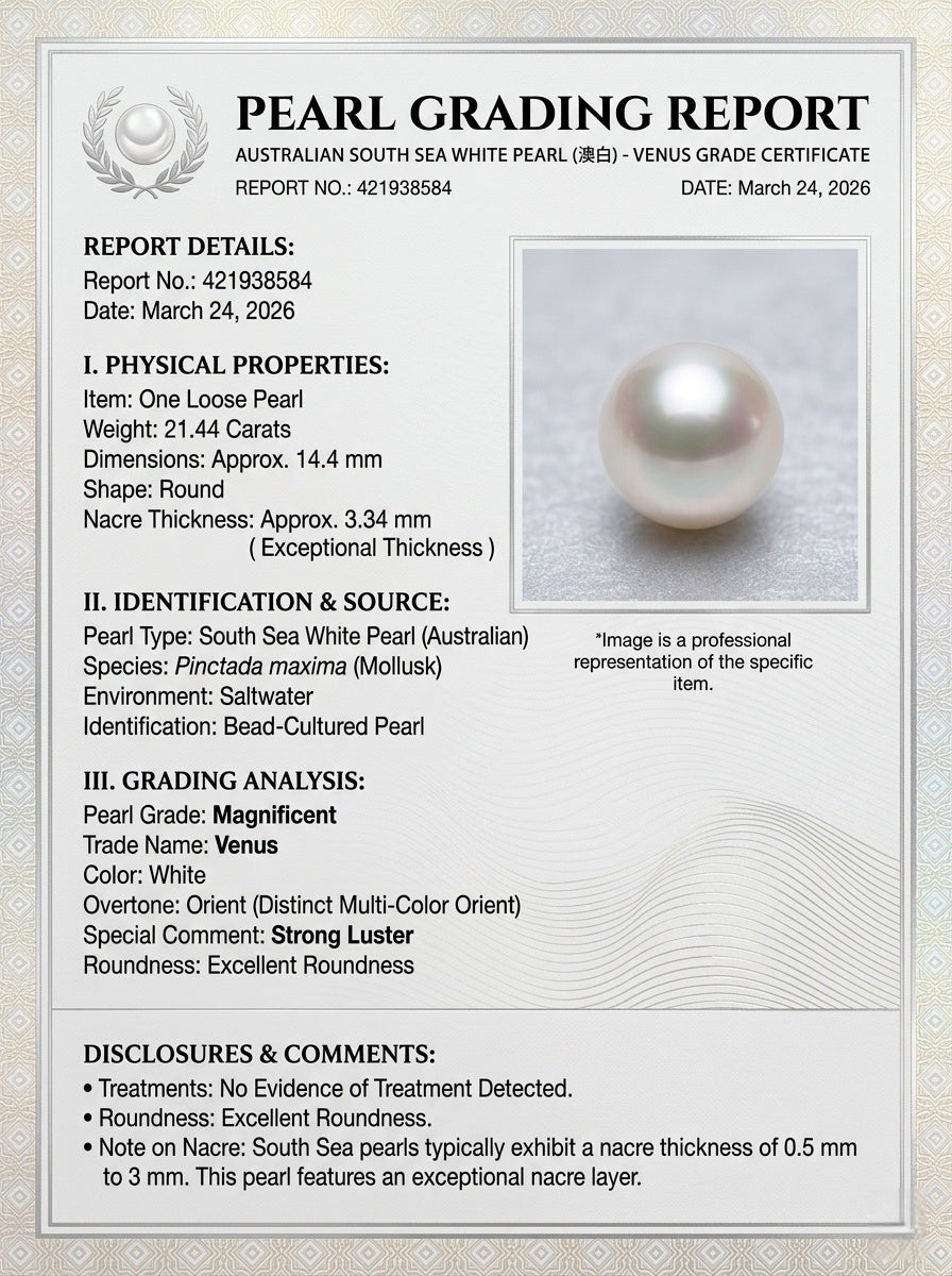 Venus Crown Certified Australian South Sea Heirloom Pearl