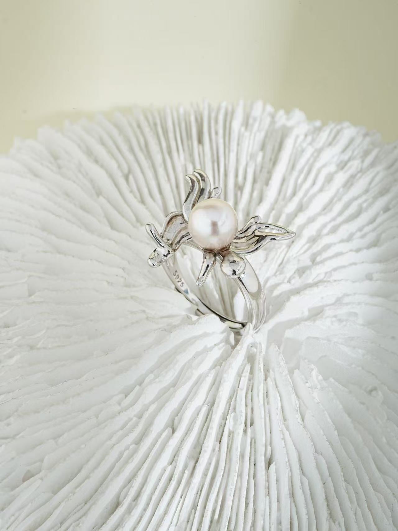 2025FW The Flutter Collection; Freshwater Pearl Ring 7-8mm with Sterling Silver