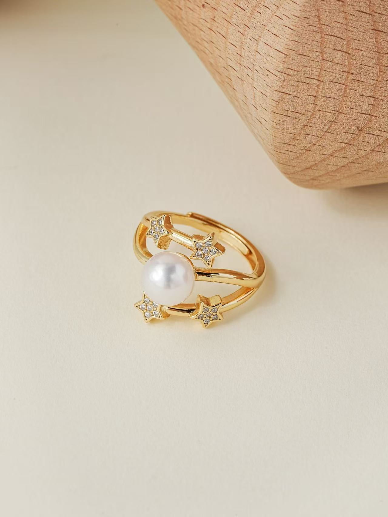 2025AW Shooting Star Collection: Cultured Freshwater Pearl ring 7-8mm in Fine Sterling Silver