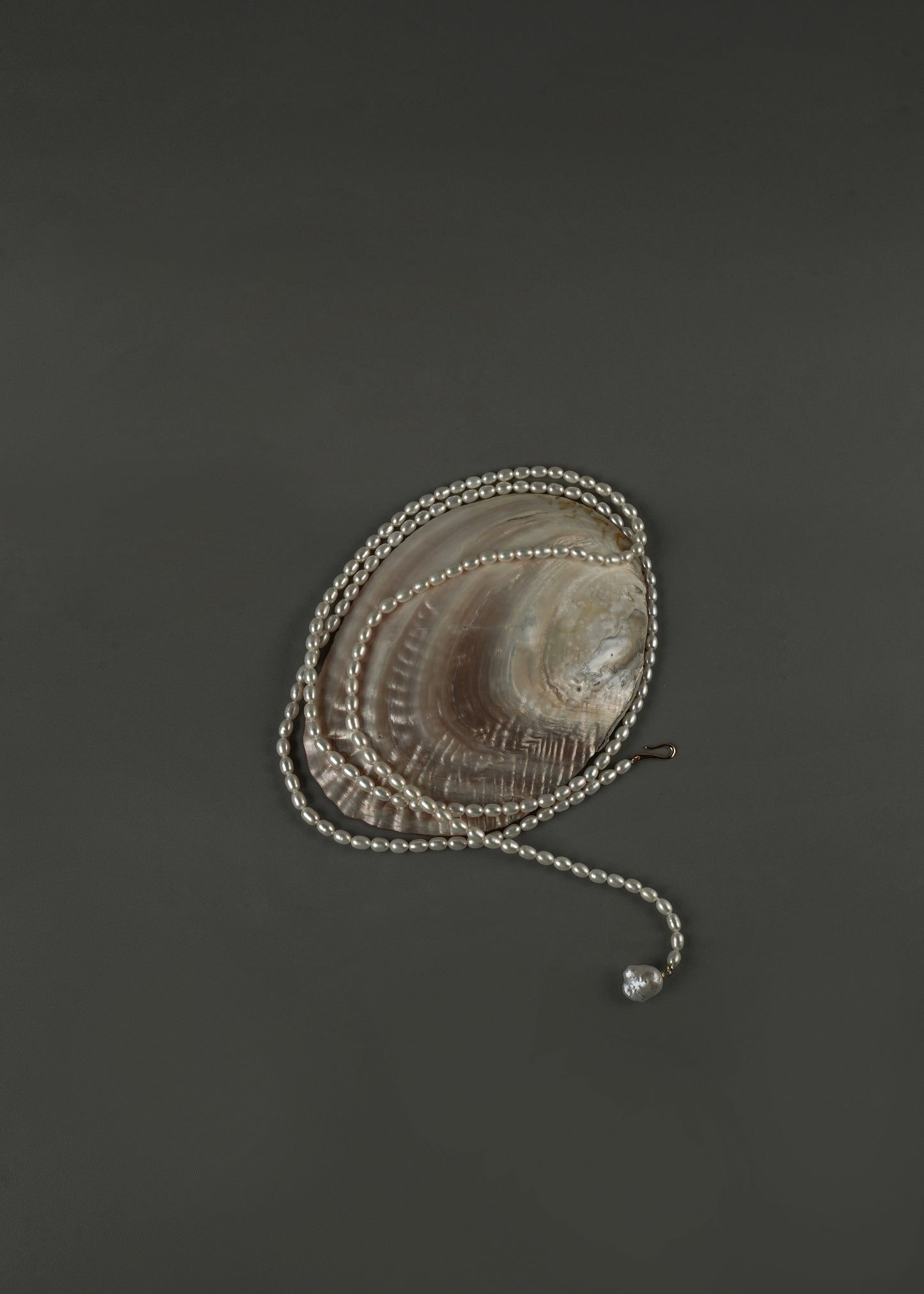 Classic Long Single Strand Pearl Necklace with Silver Clasp