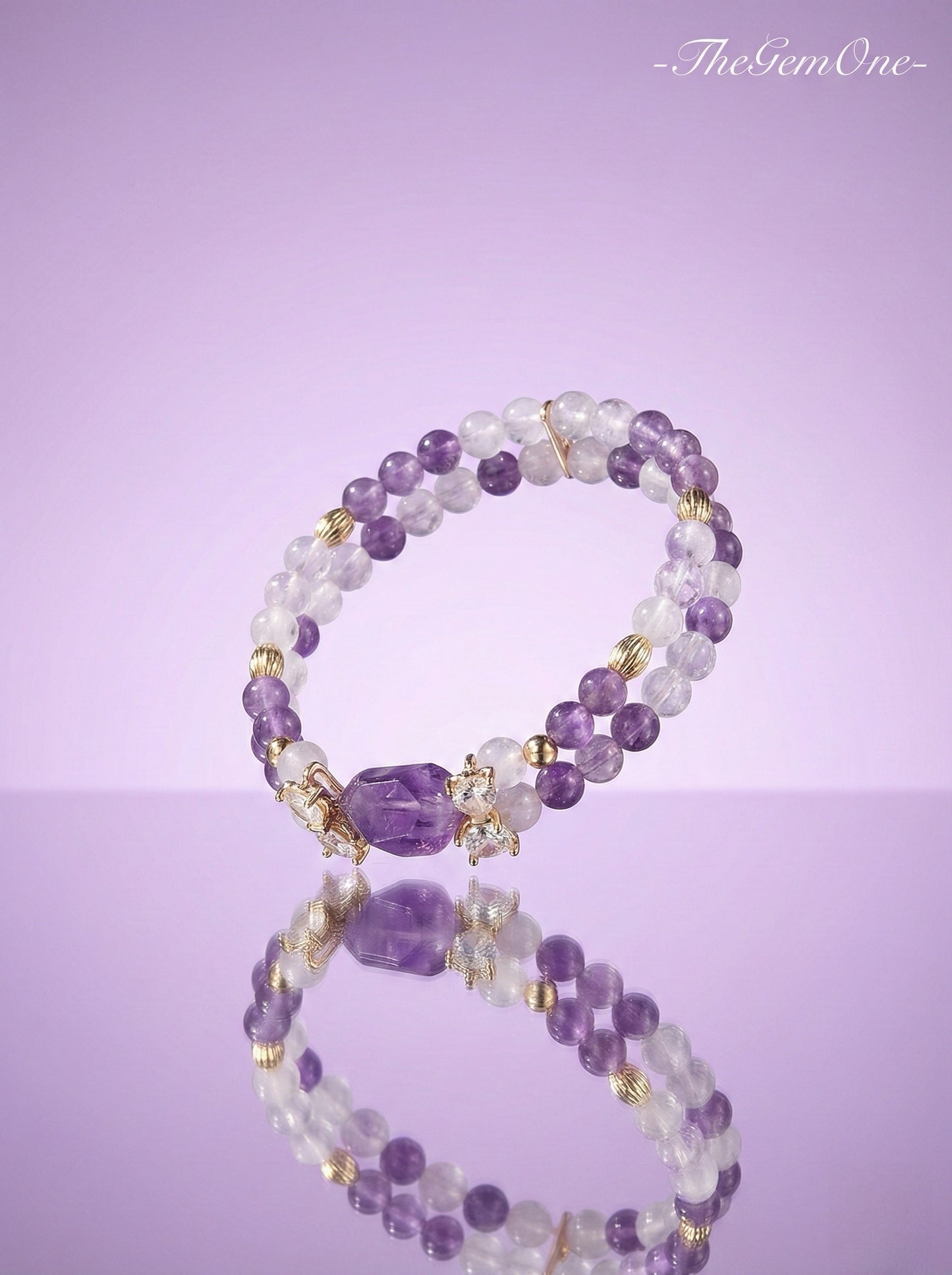 Valentine's Amethyst "Twin Souls" Double Bracelet