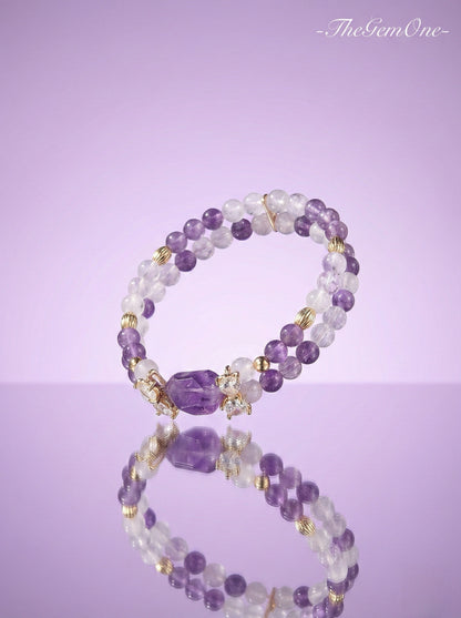 Valentine's Amethyst "Twin Souls" Double Bracelet