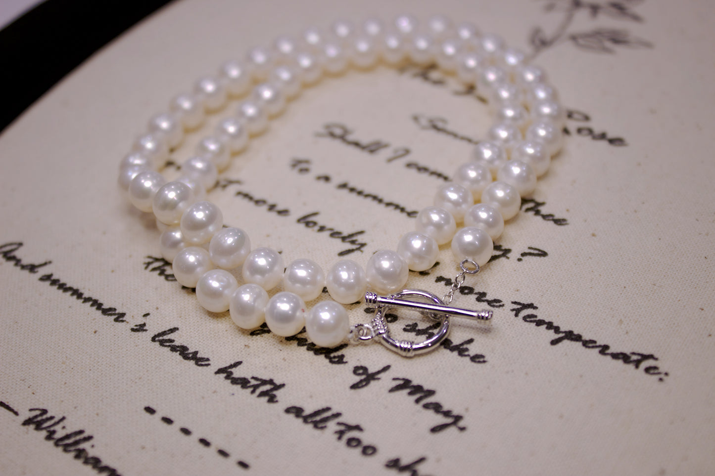 Classic Freshwater Pearl Necklace with Elegant OT Clasp