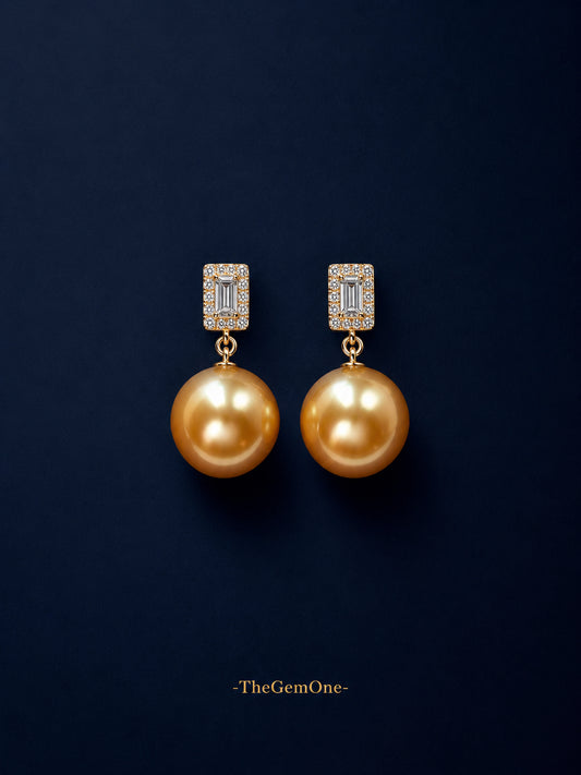 Golden Sugar Cube Earrings