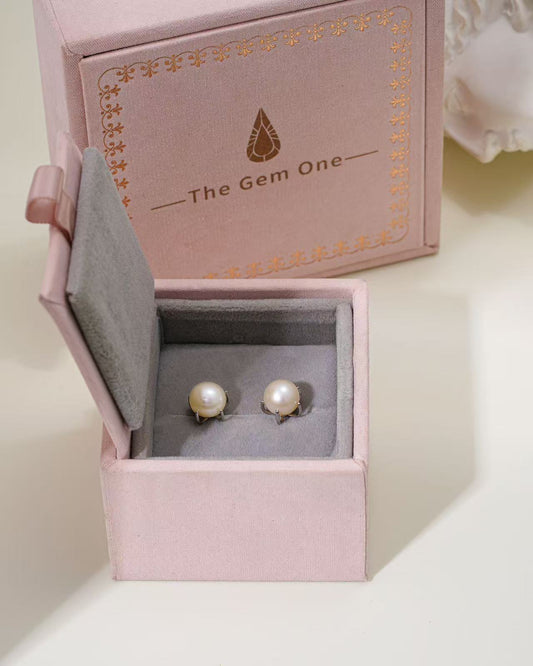 Timeless Elegance – Cultured Freshwater Pearl Stud Earrings in Sterling Silver