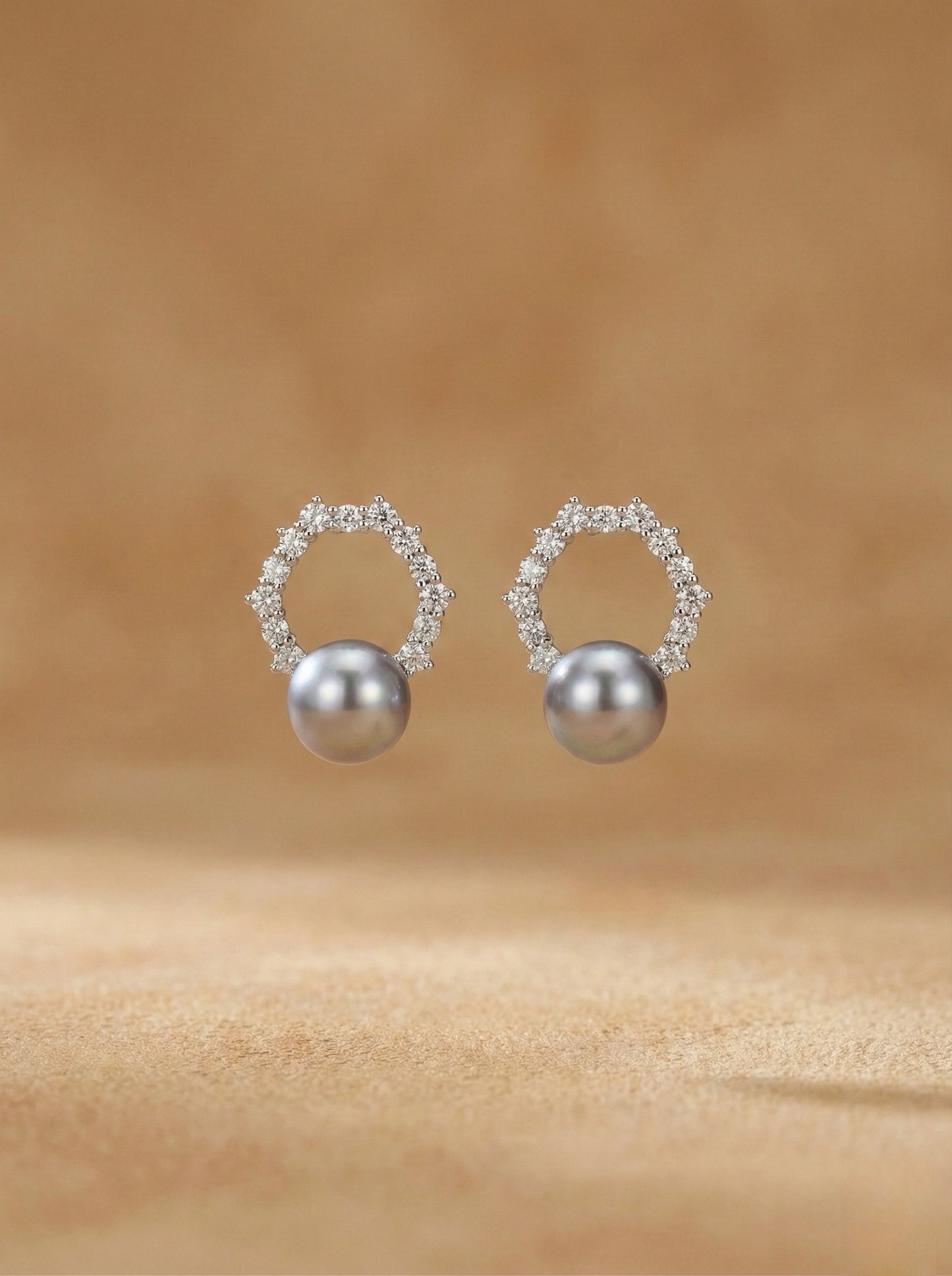 Elegant Wreath Earrings with Saltwater Akoya Pearls in Sterling Silver