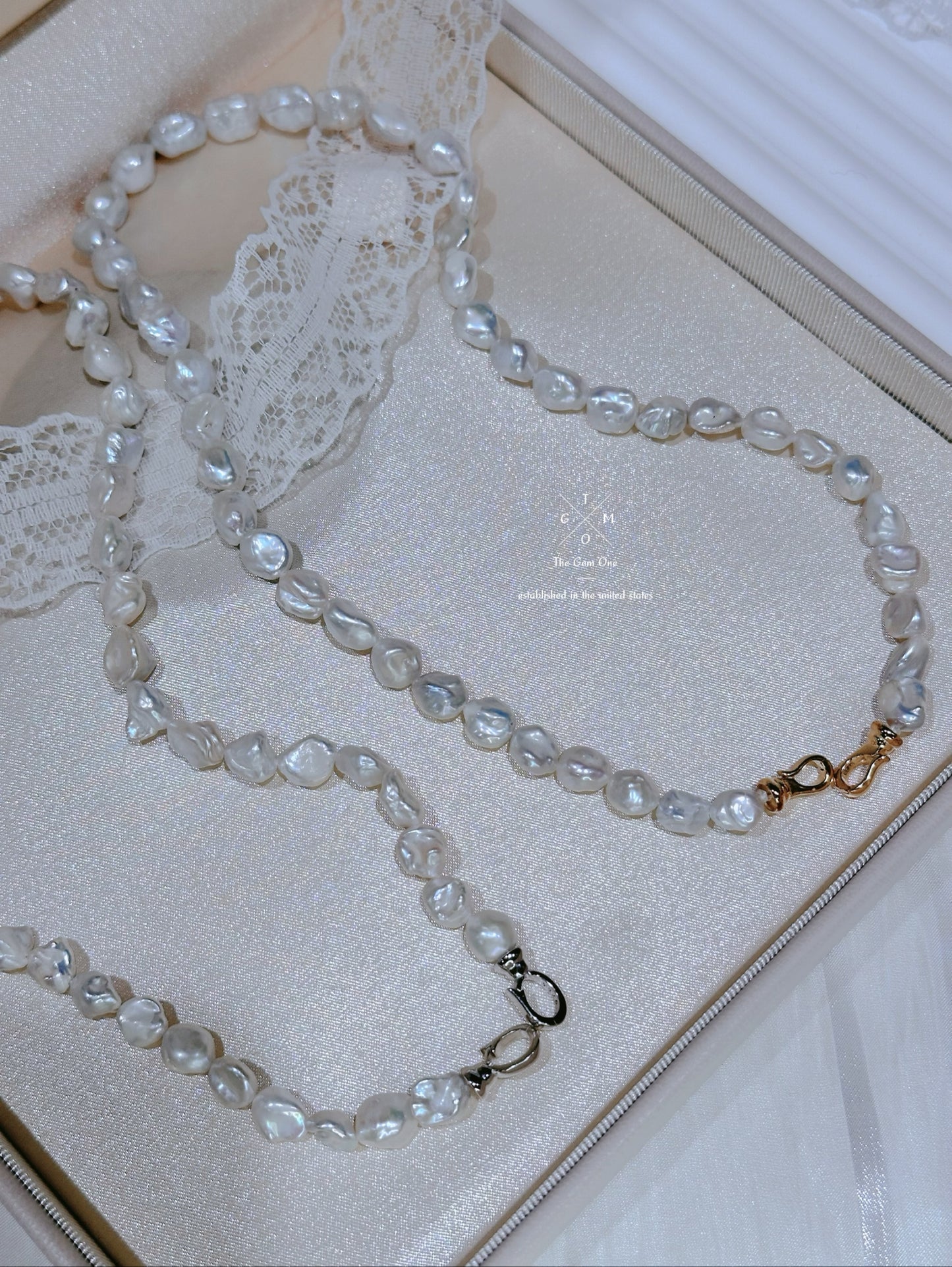 Chic Irregular Pearl Necklace with Sterling Silver Clasp