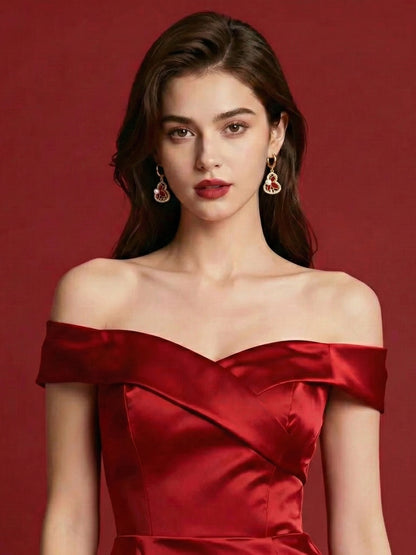 2026 Lucky Red Lucky & Festive Style Pearl Earrings