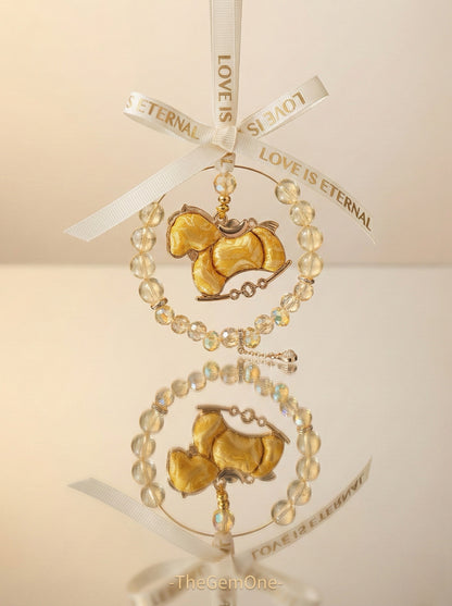 Fortune Carrier Citrine Pony Charm