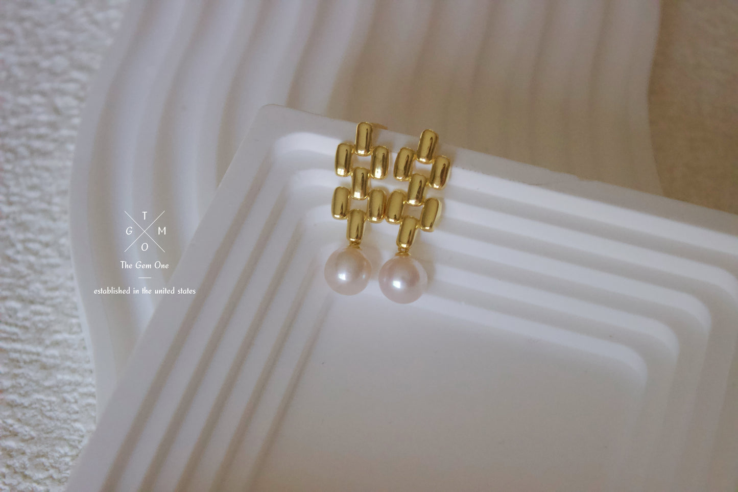 Elegant Golden Cross and Pearl Drop Earrings