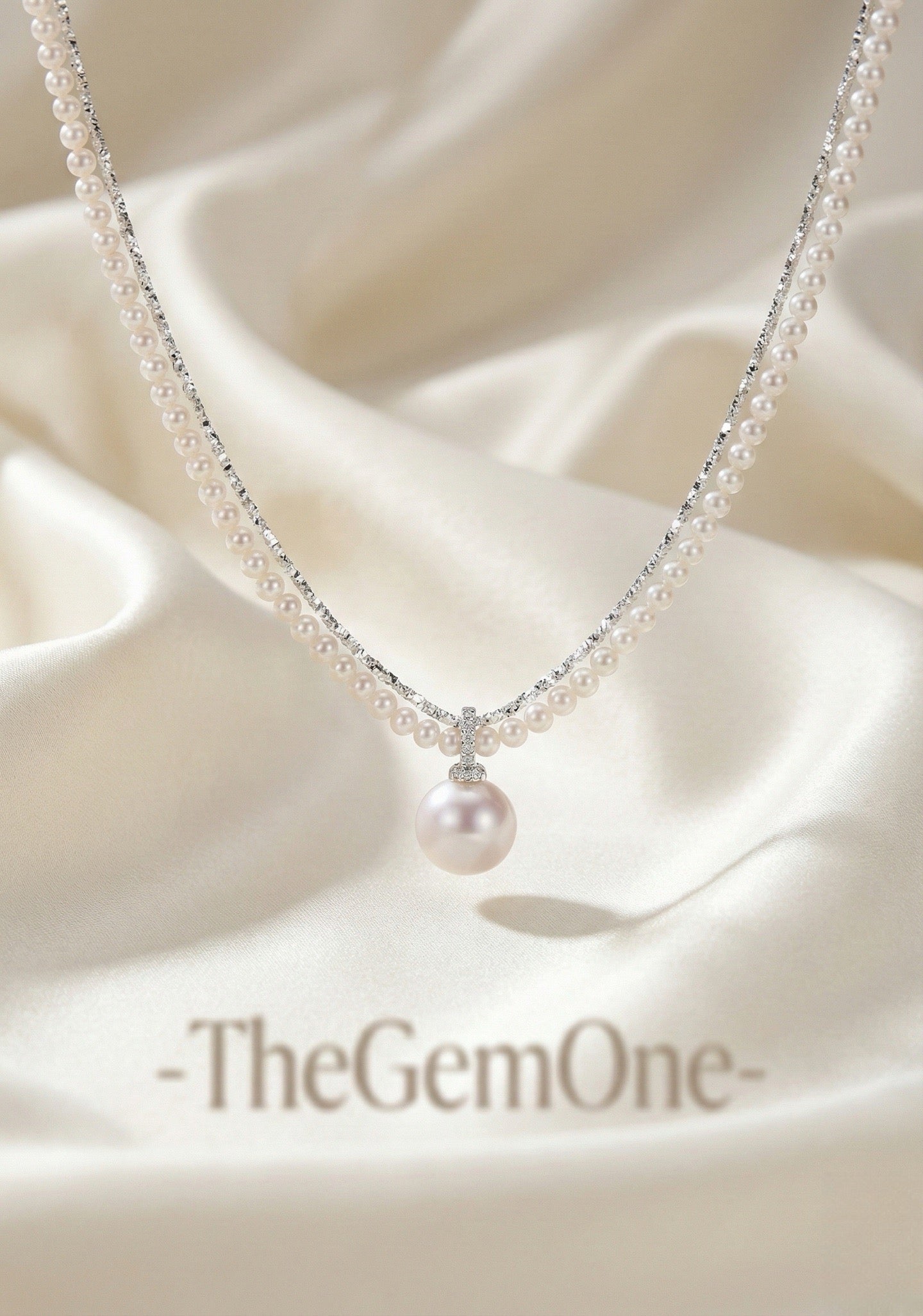 Layered Freshwater Pearl Necklace with Statement Pearl Pendant
