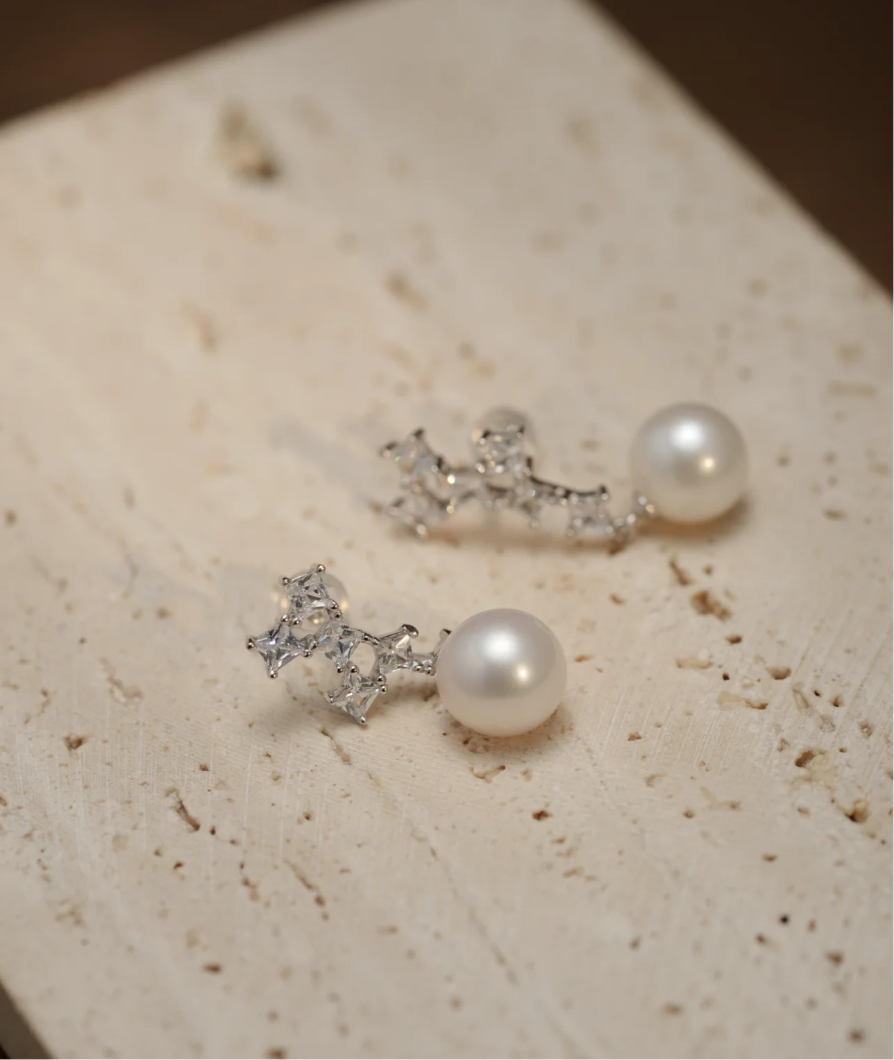 Gala Radiance – 10–11mm Cultured Freshwater Pearl Drop Earrings in Sterling Silver