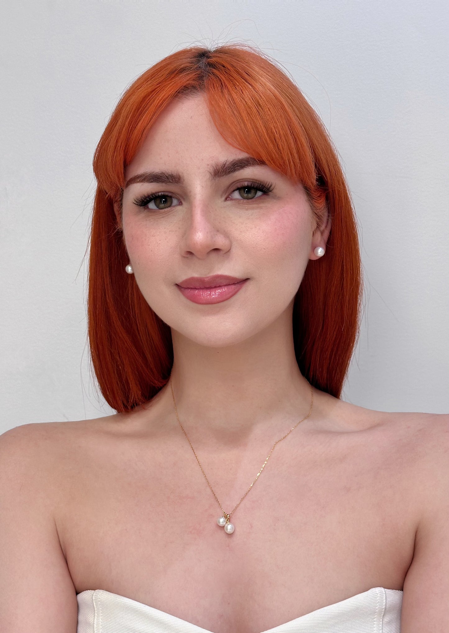 Elegant Double Drop Pearl Pendant Necklace