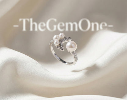 Vogue Pearl Ring Freshwater Pearl in Sterling Silver 3-7mm