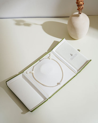 Fortune Turns Necklace Cultured freshwater Pearl in Sterling Silver 11-12mm-3.5-4mm