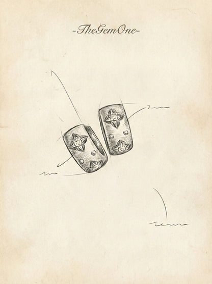 Roman Vintage Collection: Brushed Carved Gold Earrings