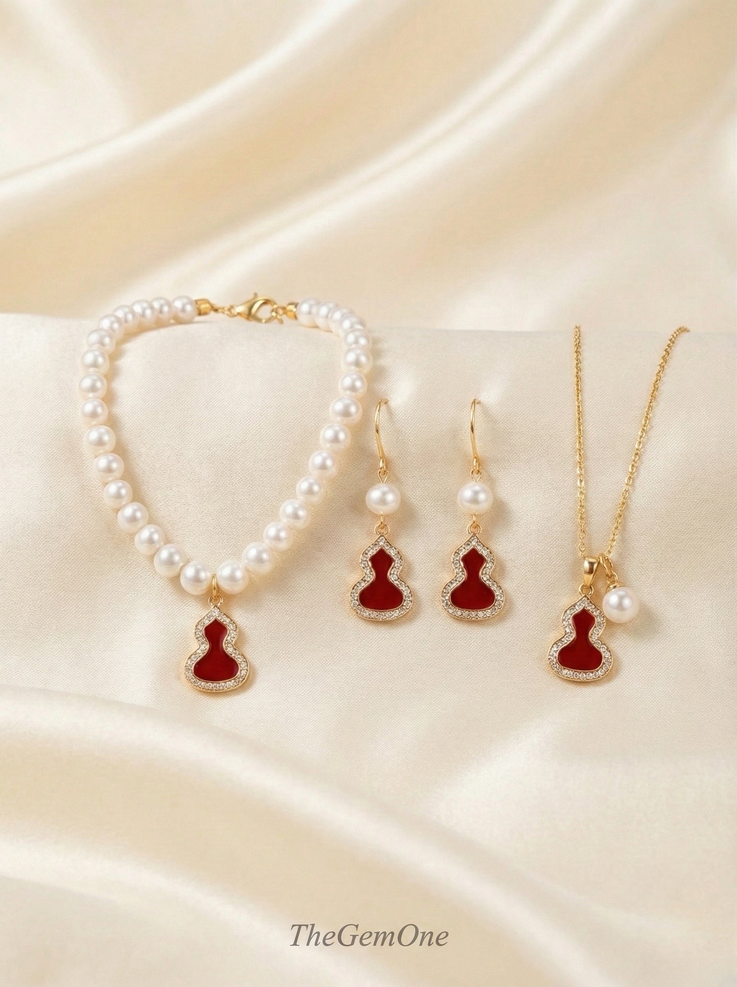 Life's Perfection Gourd Jewelry 3-Pieces Set