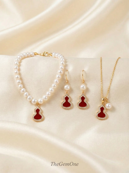 Life's Perfection Gourd Jewelry 3-Pieces Set