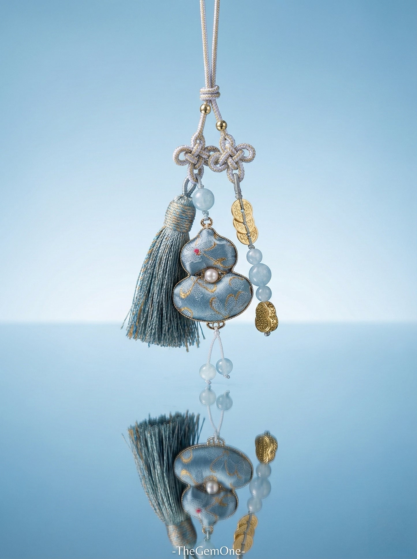 TheGemOne "Tranquil Guardian" Aquamarine Gourd Charm