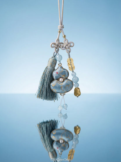 TheGemOne "Tranquil Guardian" Aquamarine Gourd Charm