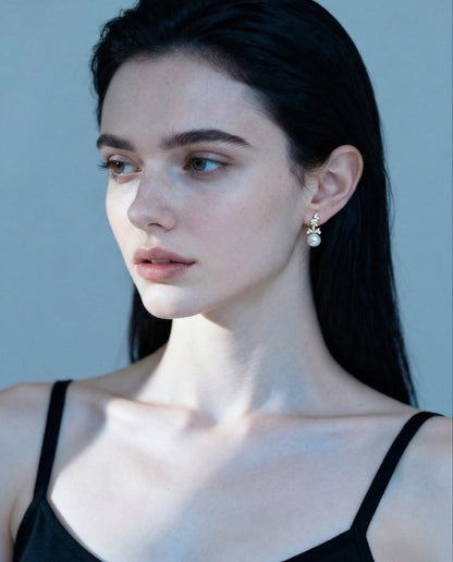 Ice Queen Sterling Silver Pearl Earrings