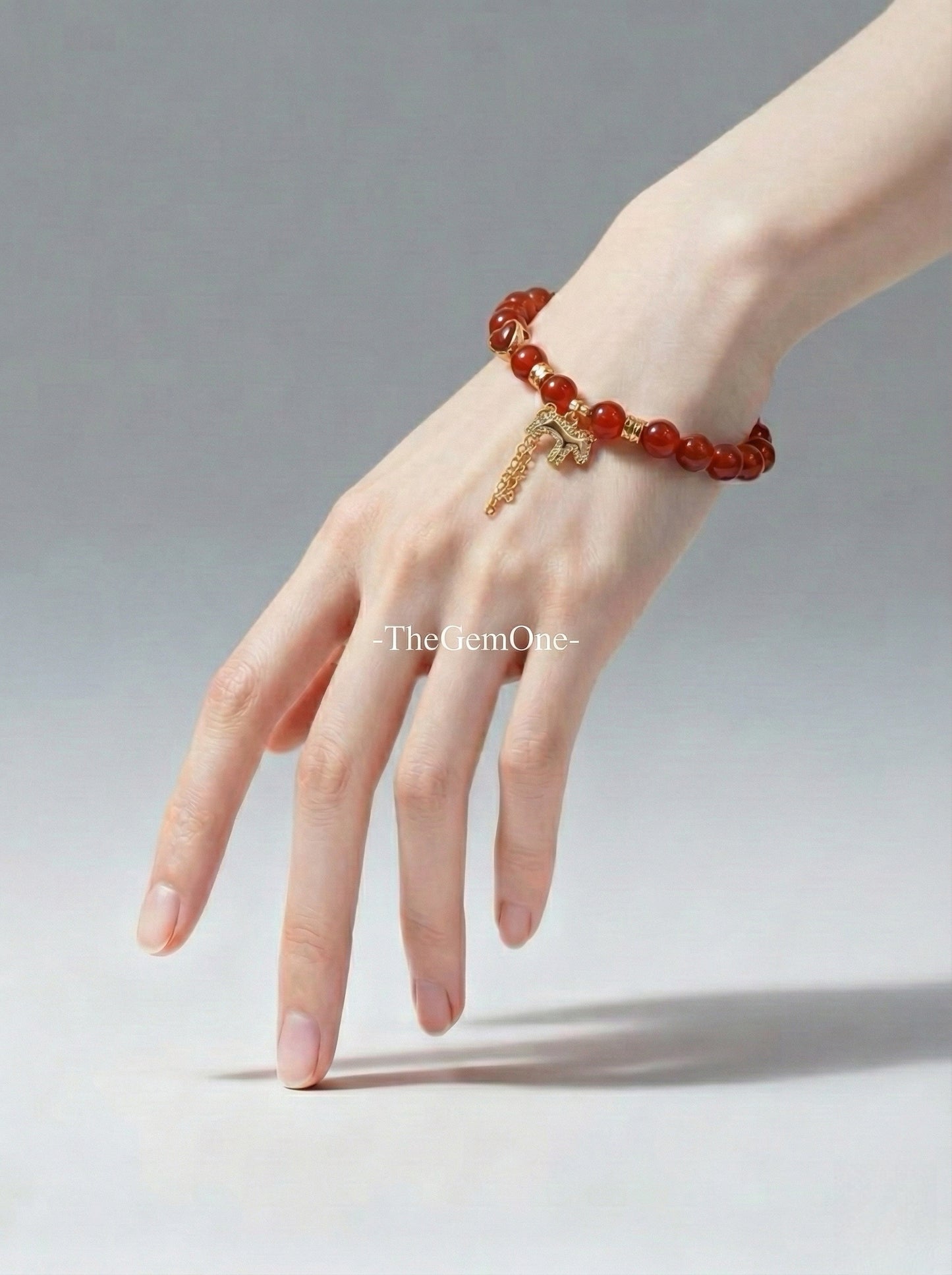 Classic Lucky Red Agate Bead Bracelet - 8mm