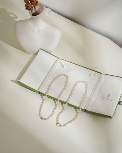 Classic Freshwater Pearl Necklace with Gold Oval Clasp