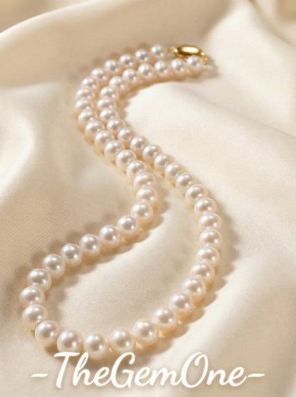 Elegant Single Strand Round Freshwater Pearl Necklace