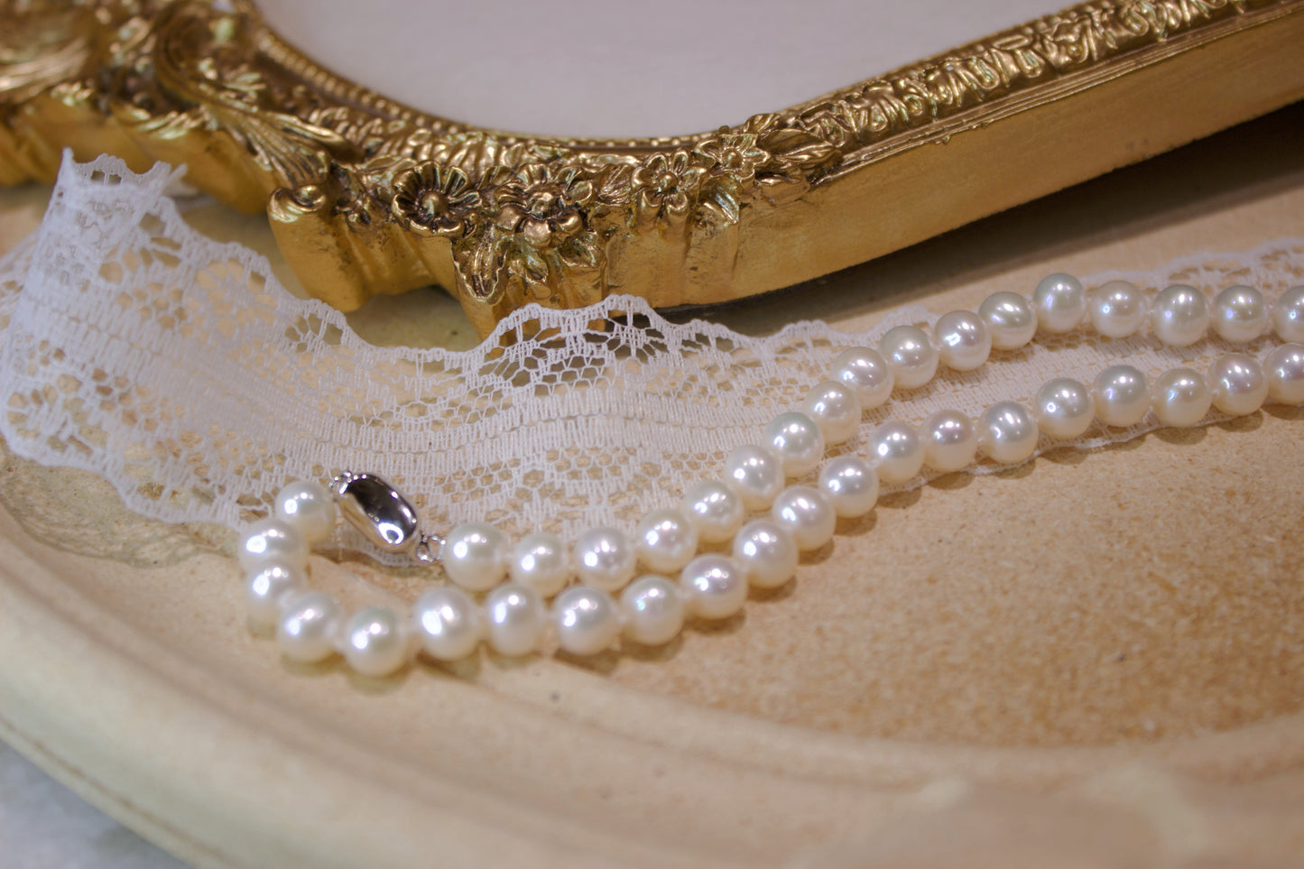 Classic Freshwater Pearl Necklace with Sterling Silver Clasp