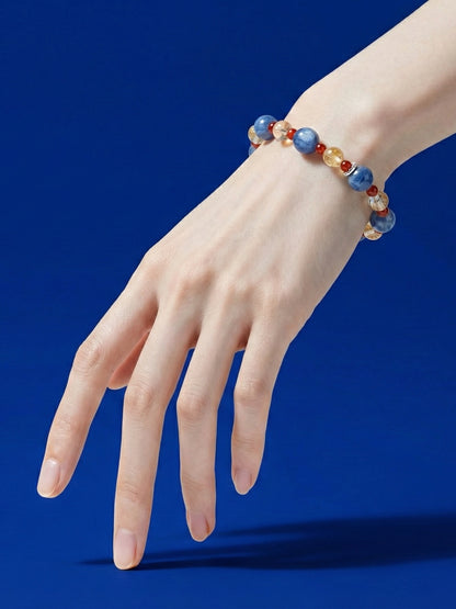 Blue-Gold-Red Prosperity Triad Bracelet