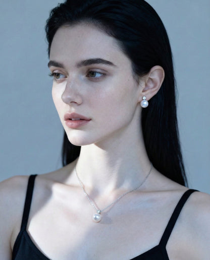 2pc Classic Pearl Set (Necklace and Earrings)