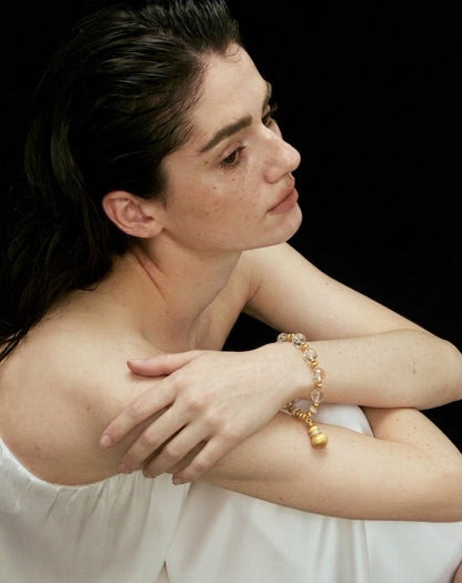 Golden Glow Summer Citrine Statement Bracelet