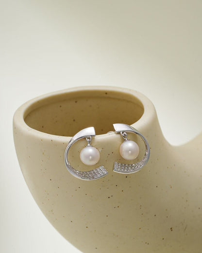 Pearluna 7.5–8mm Cultured Freshwater Pearl Earrings in Sterling Silver
