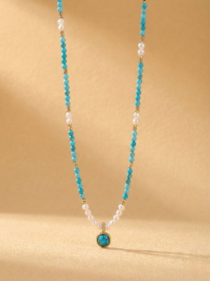 Mediterranean Dream Turquoise & Pearl Necklace