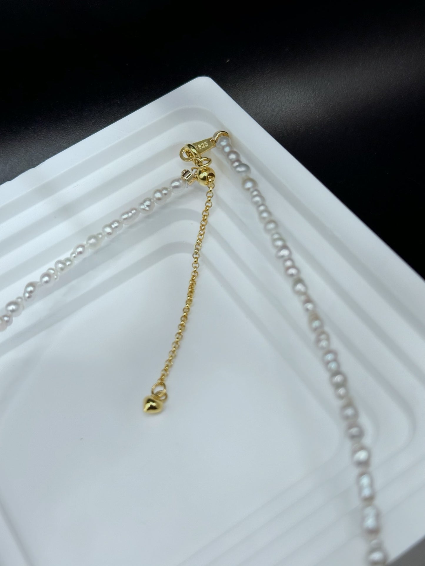 Chic Freshwater Pearl Necklace with Golden Heart Pendant