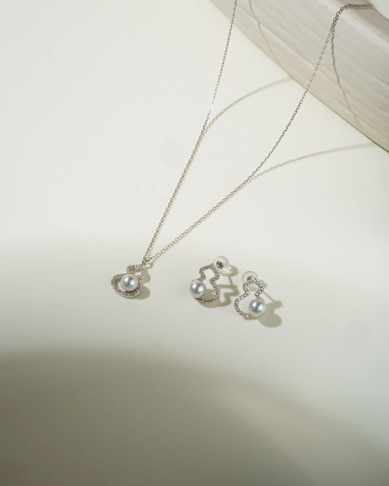 2025ss Wulu 2pc Set(Saltwater Pearl) Ma Akoya Pearl in Sterling silver