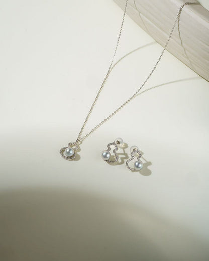 2025ss Wulu 2pc Set(Saltwater Pearl) Ma Akoya Pearl in Sterling silver