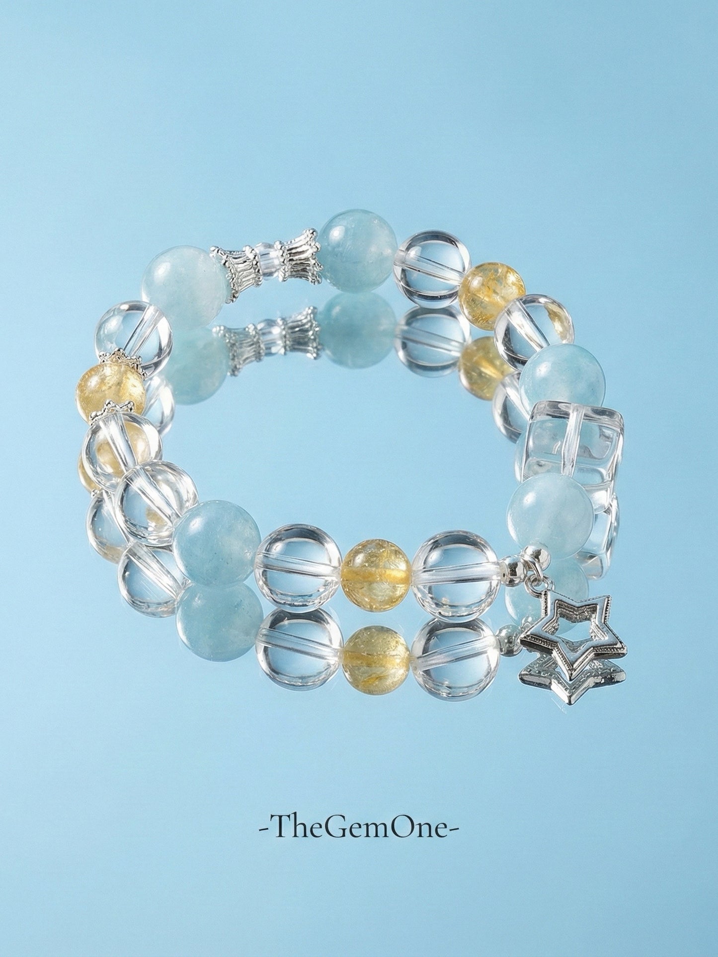 Serene Ocean Calm Healing Crystals Bracelet