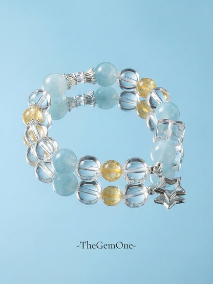 Serene Ocean Calm Healing Crystals Bracelet