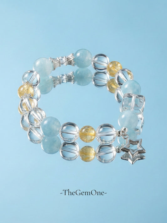 Serene Ocean Calm Healing Crystals Bracelet