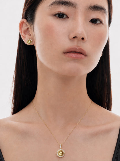 South Sea Golden Pearl Sunflower Necklace